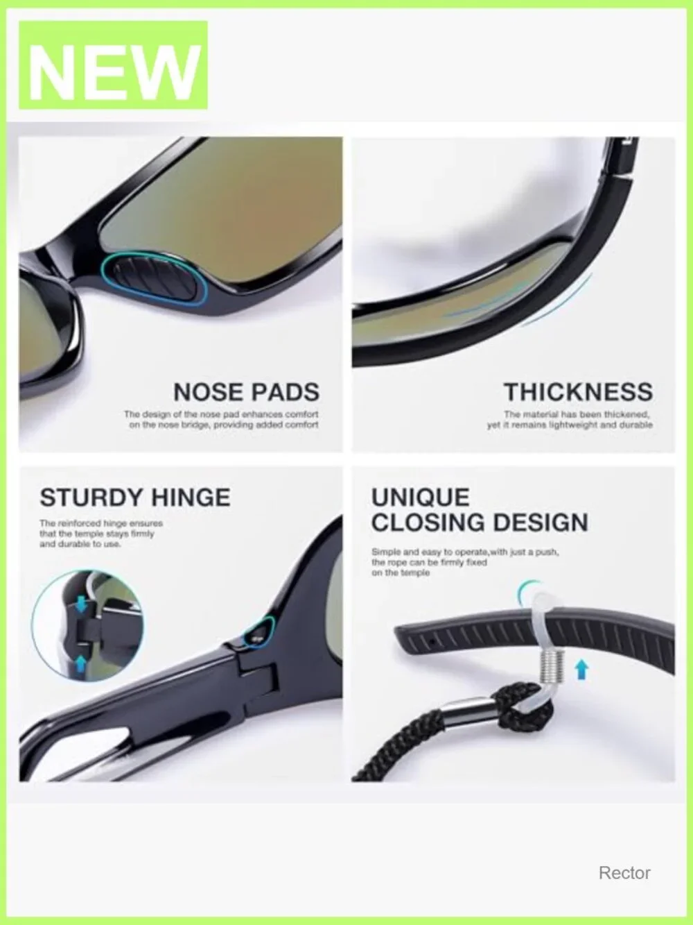 Polarized Sports Sunglasses TR90 Frame for Cycling Running Fishing Driving